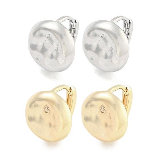 Латунные серьги обруча, для женщин, плоско-круглые