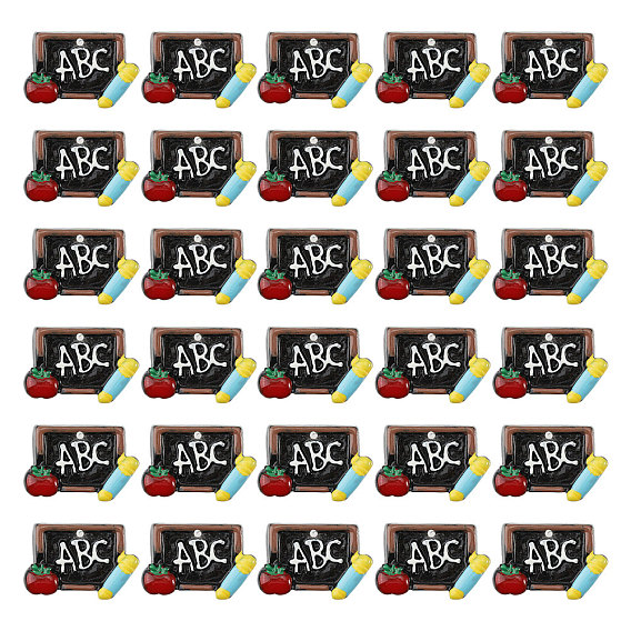 30подвески из непрозрачной смолы, прелести доски с карандашом и яблоком, ко дню учителя