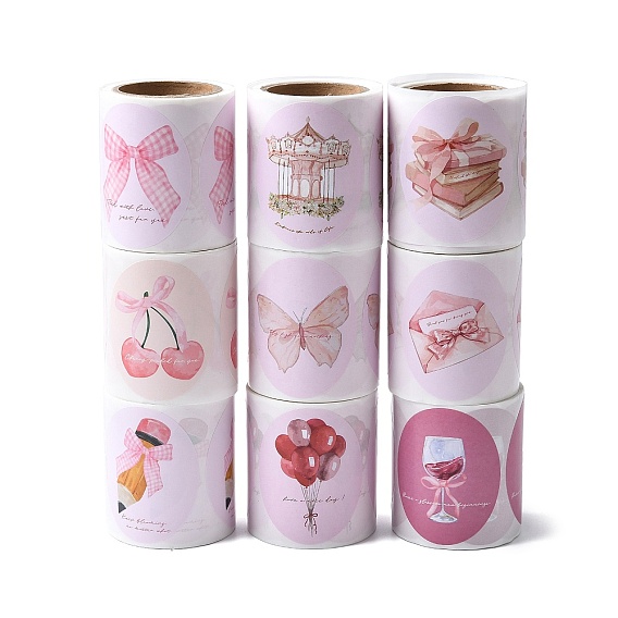 120шт рулон наклеек, самоклеящиеся бумажные наклейки, для партии, декоративные подарки