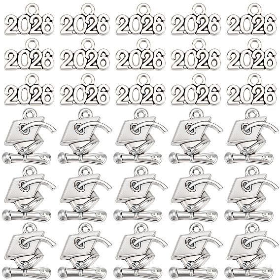 100 шт 2 стили подвески из сплава, номер 2026 подвески и докторская шляпа