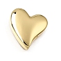 Brass Beads, Heart, Rack Plating, Long-Lasting Plated, Cadmium Free & Lead Free