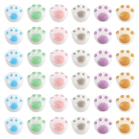 30 шт 6 цвета непрозрачные акриловые бусины, кошачья лапа