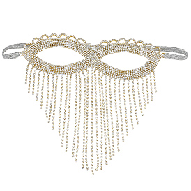 Маска для глаз из сплава со стразами и цепочкой с кисточками для женщин, сексуальная маскарадная маска для костюмированной вечеринки на Хэллоуин