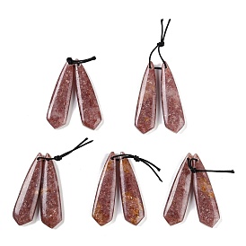 Natural Strawberry Quartz Pendants, Kite Charms