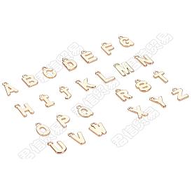 PandaHall Elite Brass Charms, Alphabet