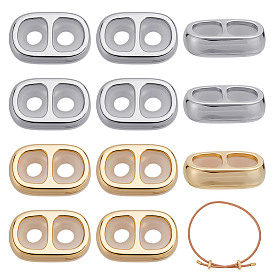 12 шт. 2 цвета цинковый сплав силиконовые подвески-слайдеры, овальные