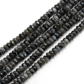 Faceted Natural Labradorite Rondelle Bead Strands, 4x2mm, Hole: 1mm, about 185~195pcs/strand, 14.9~15.6 inch