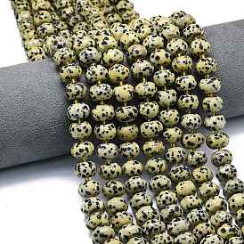 Природные яшмы далматин бисер нитей, форма тыквы, с бисером