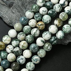 Натуральные древесные агатовые круглые бусины из драгоценных камней