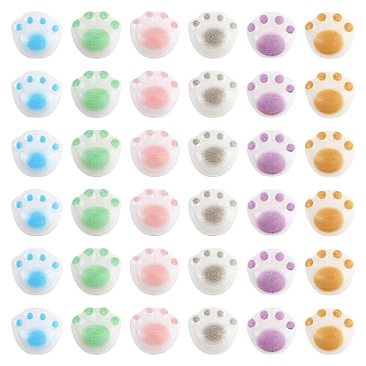 30 шт 6 цвета непрозрачные акриловые бусины, кошачья лапа