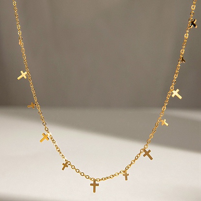 Религия 304 ожерелья из нержавеющей стали с цепочкой и крестиком для женщин
