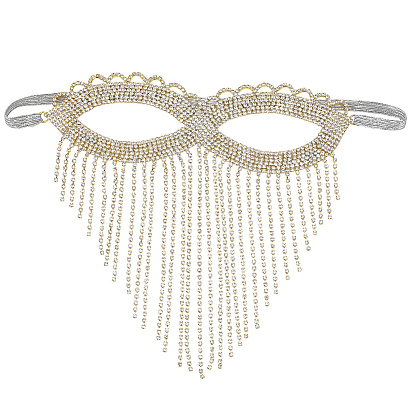 Маска для глаз из сплава со стразами и цепочкой с кисточками для женщин, сексуальная маскарадная маска для костюмированной вечеринки на Хэллоуин