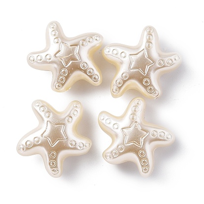 ABS Plastic Imitation Pearl Beads, Starfish