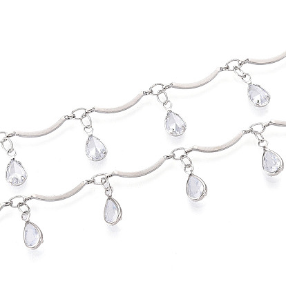 Цепи из латуни и стекла с фестончатыми прутьями, с очарованием слезы, пайки, с катушкой