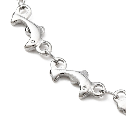 304 bracelet chaîne à maillons dauphin en acier inoxydable