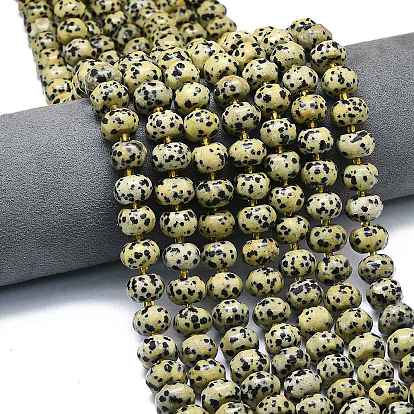 Природные яшмы далматин бисер нитей, форма тыквы, с бисером