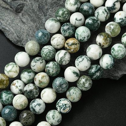 Натуральные древесные агатовые круглые бусины из драгоценных камней