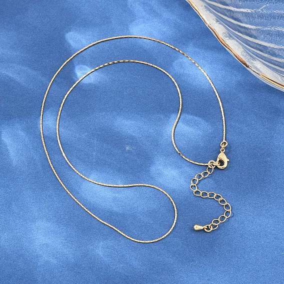 0.7MM Brass Boston Link Chain Necklaces for Women, Nickel Free