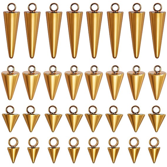 32 шт 4 стиль 304 подвески из нержавеющей стали, шип / конус