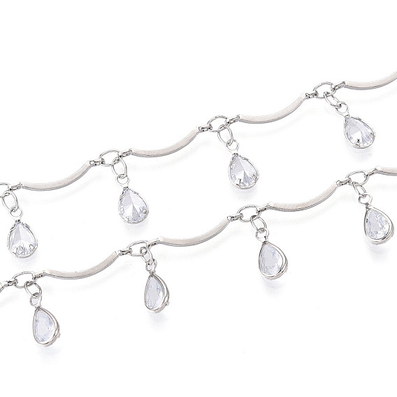 Цепи из латуни и стекла с фестончатыми прутьями, с очарованием слезы, пайки, с катушкой