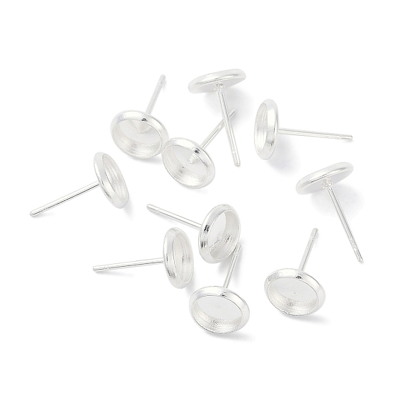 304 Настройки серьги из нержавеющей стали, плоско-круглые