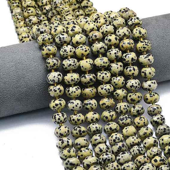 Природные яшмы далматин бисер нитей, форма тыквы, с бисером