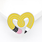 Quirky Heart-Shaped Enamel Pin with Twisted Pencil Design - Artistic Badge