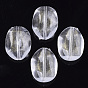 Transparent Acrylic Beads, Glitter Beads, Oval