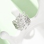 304 Stainless Steel Cuff Open Rings, Leaf