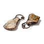 Raw Rough Natural Sun Agate Big Pendants, Nuggets Charms, with Red Copper Plated Brass Findings, Cadmium Free & Lead Free
