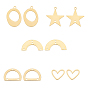 10Pcs 5 Styles 201 Stainless Steel Chandelier Components Links, Laser Cut, Mixed Shapes