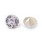 Glass Rhinestone Cabochons, Pointed Back & Back Plated, Diamond