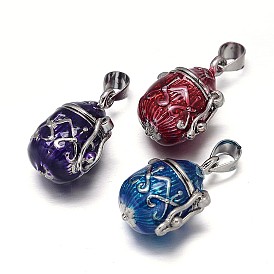 Эмалированную кастрюлю стойка покрытие латунь молитва коробка подвески, желаю коробке, 22x16x12 мм, отверстие : 5x3 мм