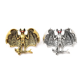 Halloween Bat Tibetan Style Zinc Alloy Brooches for Backpack Clothes