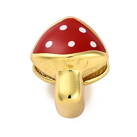 Латунь эмаль европейские шарики, бусины с большим отверстием, без кадмия и без свинца, долговечный, реальный 18 k позолоченный, гриб