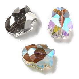 Electroplate Glass Beads, Faceted, Half Rainbow Plated, Penguin