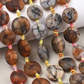 Природные пожары треск агат бисер нитей, матовые, плоско-круглые, окрашенная и подогревом