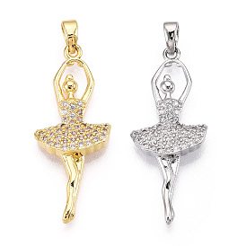 Латунные микро проложить кубического циркония подвески, без кадмия и без свинца, балерина