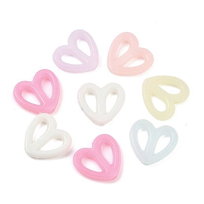 Пластиковые бусины, имитация желейных бусин, сердце