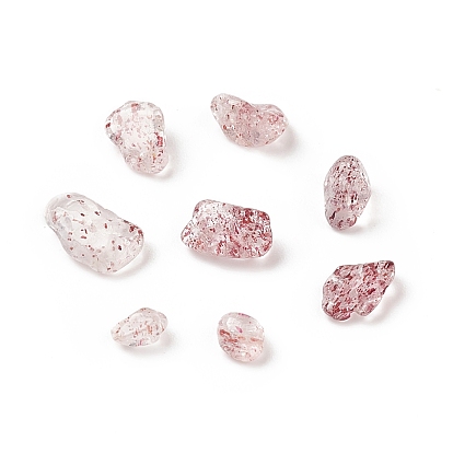 Natural Strawberry Quartz Chips Beads, No Hole