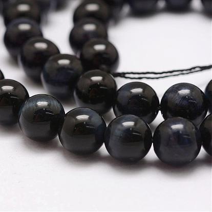 Natural Tiger Eye Bead Strands, Round, Dyed & Heated