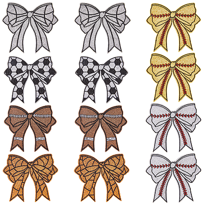 12шт 6цвета компьютерная вышивка ткань самоклеящиеся заплатки, наклеить патч, аксессуары для костюма, аппликация, бантом, спорт