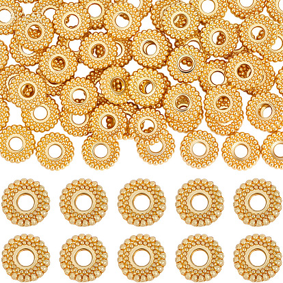 80шт. стойка покрытие сплав распорные бусины, без свинца и без кадмия, долговечный, плоско-круглые