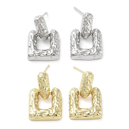 Серьги латунные гвоздики, долговечный, без свинца и без кадмия, квадратный