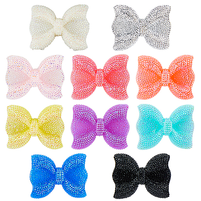 10шт 10 цвета смоляные стразы кабошоны, бантом, с покрытием AB цвета