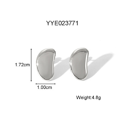 Боб 304 серьги-гвоздики из нержавеющей стали для унисекс, цвет нержавеющей стали