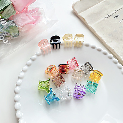 Candy-colored Mini Hair Clip with Fringe and Transparent Side Hairpin, Simple and Versatile.