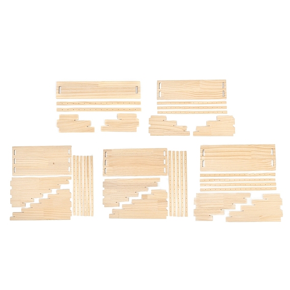 Деревянные серьги дисплеи, прямоугольные