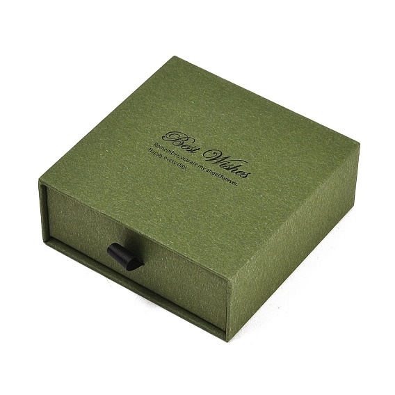 Картонные бумажные браслеты, коробки для хранения браслетов, с губкой внутри, квадрат со словами наилучшие пожелания