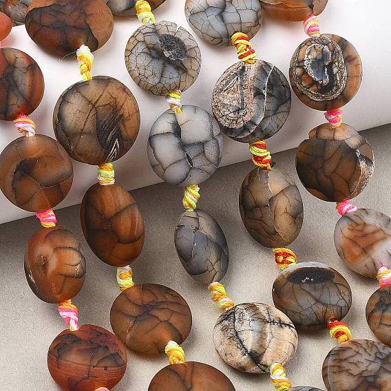 Природные пожары треск агат бисер нитей, матовые, плоско-круглые, окрашенная и подогревом